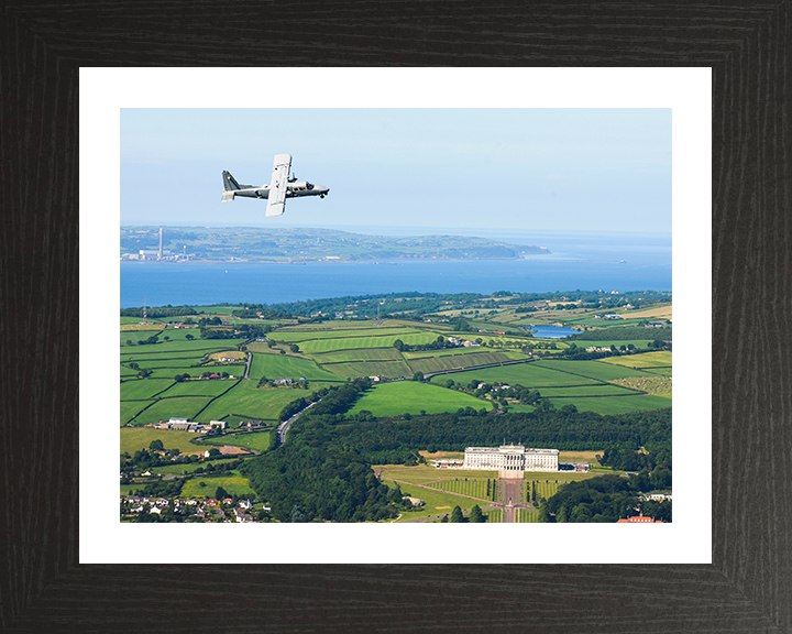 Army Air Corps BN-2T-4S Defender 4000 in flight Photo Print - British Army Hampshire Prints 10 x 8 Black Frame Yes