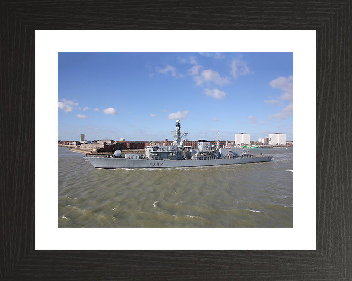 HMS Westminster (F237) Photo Print - Leaving Portsmouth - Royal Navy Type 23 Frigate Hampshire Prints 10 x 8 Black Frame Yes