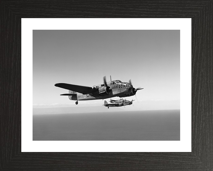 RAF Bristol Beaufort Mark Is in Formation Photo Print - Royal Air Force Aircraft Hampshire Prints 10 x 8 Black Frame Yes