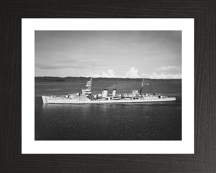 HMS Despatch (D30) Photo Print - Panama Canal - Royal Navy Danae Class Cruiser Hampshire Prints 10 x 8 Black Frame Yes