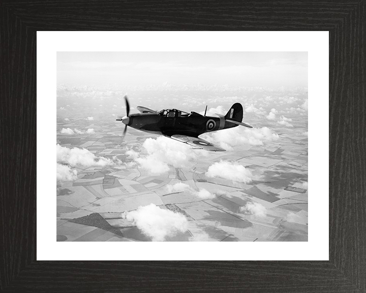 RAF Bell P-39 Airacobra Mk 2 in flight Photo Print - Royal Air Force Aircraft Hampshire Prints 10 x 8 Black Frame Yes
