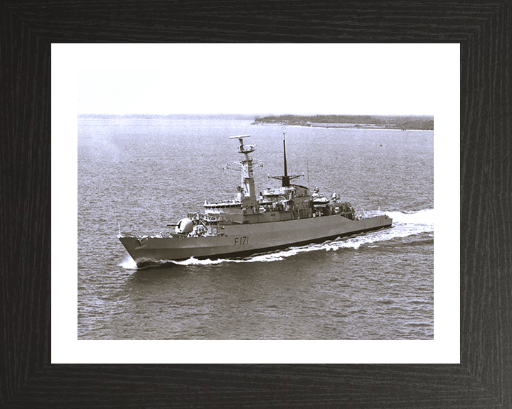 HMS Active (F171) Photo Print - Port Side View - Royal Navy Type 21 Frigate Posters, Prints, & Visual Artwork Hampshire Prints 10 x 8 Black Frame Yes