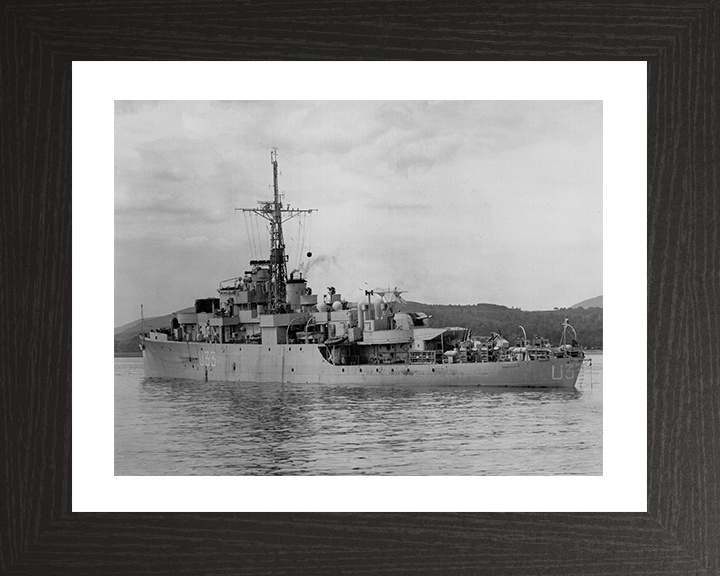 HMS Opossum (U33) Photo Print - Port Side View 1945 - Royal Navy Black Swan Class Sloop Posters, Prints, & Visual Artwork Hampshire Prints 10 x 8 Black Frame Yes