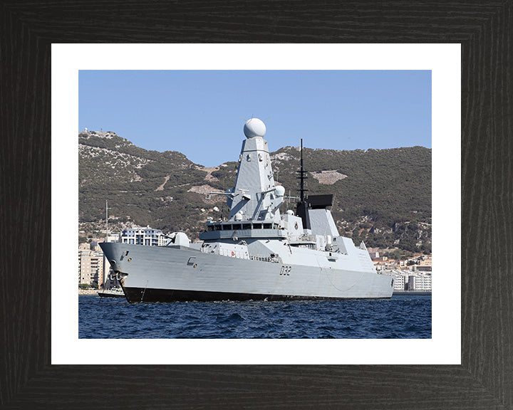 HMS Daring (D32) Photo Print - Gibraltar 2016 - Royal Navy Type 45 Destroyer Posters, Prints, & Visual Artwork Hampshire Prints 10 x 8 Black Frame Yes