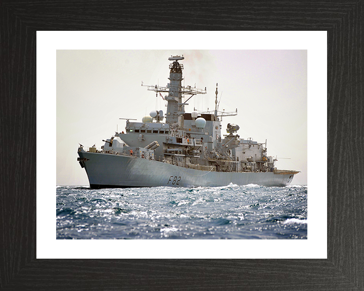 HMS Somerset (F82) Photo Print - Arabian Gulf - Royal Navy Type 23 Frigate Hampshire Prints 10 x 8 Black Frame Yes