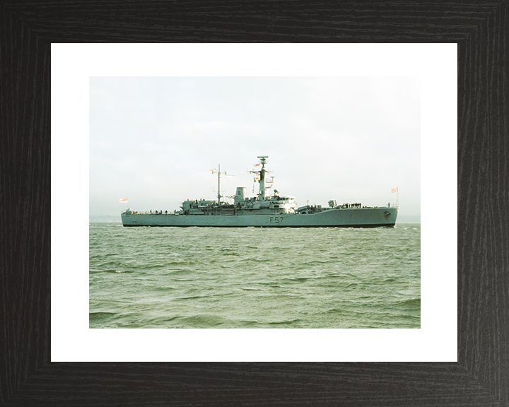 HMS Andromeda (F57) Royal Navy Leander Class Frigate Starboard Beam View Photo Print Wall Art Decor Posters, Prints, & Visual Artwork Hampshire Prints 10 x 8 Black Frame Yes