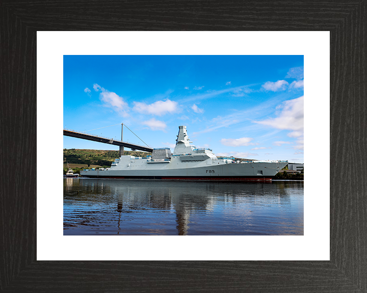 HMS Cardiff (F89) Royal Navy Type 26 Frigate Under Tow Starboard View Photo Print Wall Art Decor Posters, Prints, & Visual Artwork Hampshire Prints 10 x 8 Black Frame Yes