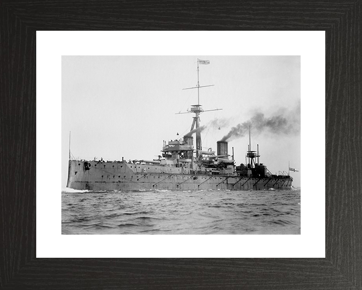 HMS Dreadnought (1906) Photo Print - at sea - Royal Navy Dreadnought Battleship Posters, Prints, & Visual Artwork Hampshire Prints 10 x 8 Black Frame Yes