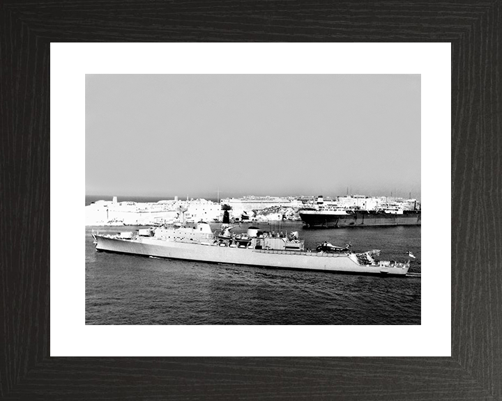 HMS Devonshire (D02) Photo Print - Departs Valletta 1966 - Royal Navy County Class Destroyer Posters, Prints, & Visual Artwork Hampshire Prints 10 x 8 Black Frame Yes