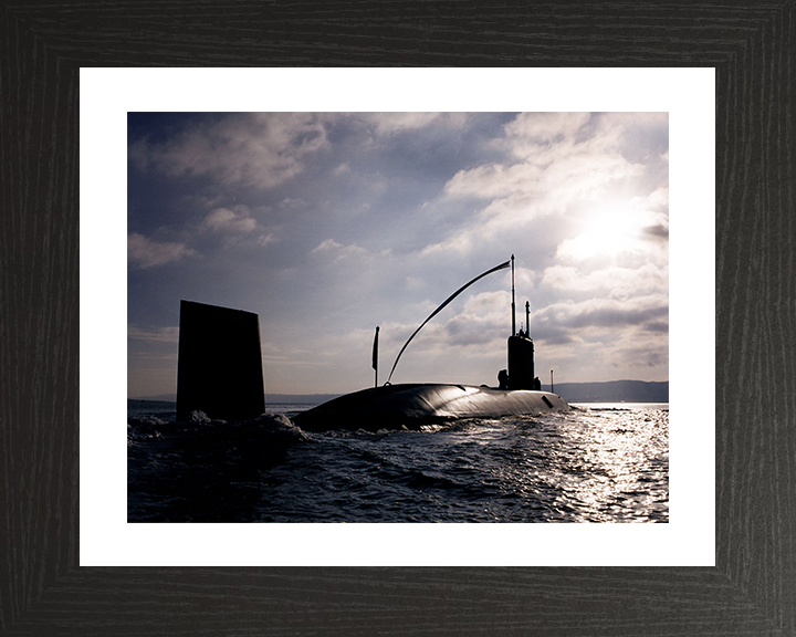 HMS Torbay (S90) Photo Print - Gareloch - Royal Navy Trafalgar Class Submarine Hampshire Prints 10 x 8 Black Frame Yes