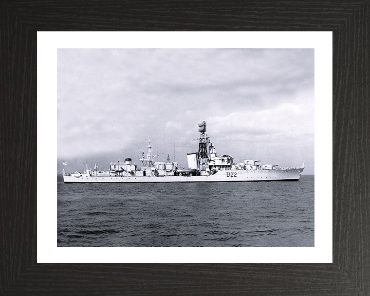 HMS Aisne (D22) Photo Print - Starboard View - Royal Navy Battle Class Destroyer Posters, Prints, & Visual Artwork Hampshire Prints 10 x 8 Black Frame Yes