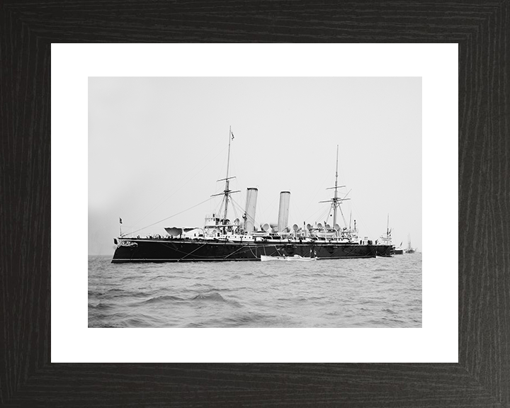 HMS Blake (1889) Royal Navy Blake Class Cruiser Port Side View Photo Print Wall Art Decor Posters, Prints, & Visual Artwork Hampshire Prints 10 x 8 Black Frame Yes