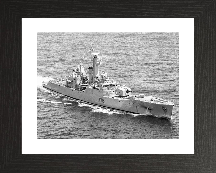 HMS Berwick (F115) Royal Navy Rothesay Class Frigate High Starboard Bow View Photo Print Wall Art Decor Posters, Prints, & Visual Artwork Hampshire Prints 10 x 8 Black Frame Yes
