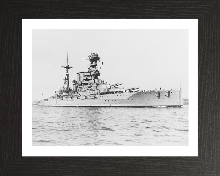 HMS Barham (04) Photo Print - Starboard Side View - Royal Navy Queen Elizabeth Class Battleship Hampshire Prints 10 x 8 Black Frame Yes