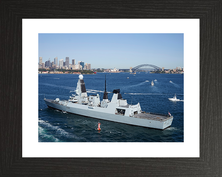 HMS Daring (D32) Royal Navy Type 45 Destroyer Sydney Harbour 2013 Photo Print Wall Art Decor Posters, Prints, & Visual Artwork Hampshire Prints 10 x 8 Black Frame Yes