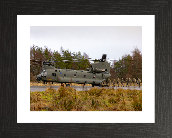 Royal Marines Board a Chinook Helicopter 2026 Photo Print 42 Commando Wall Art Military Decor Posters, Prints, & Visual Artwork Hampshire Prints 10 x 8 Black Frame Yes
