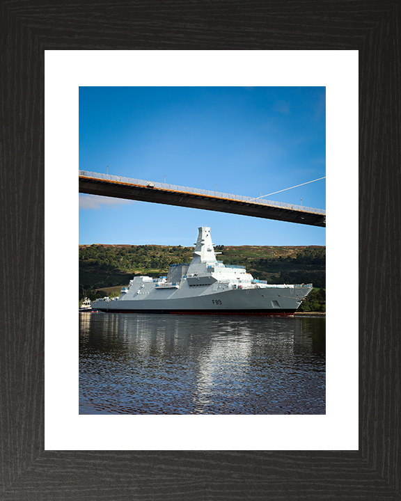 HMS Cardiff (F89) Royal Navy Type 26 Frigate Under Tow Photo Print Wall Art Decor Posters, Prints, & Visual Artwork Hampshire Prints 10 x 8 Black Frame Yes