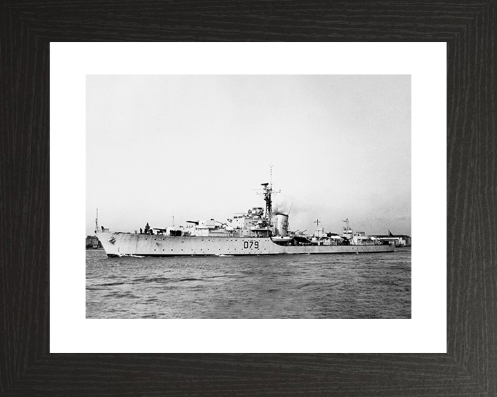 HMS Cadiz (D79) Royal Navy Battle Class Destroyer Port Side View Photo Print Wall Art Decor Posters, Prints, & Visual Artwork Hampshire Prints 10 x 8 Black Frame Yes
