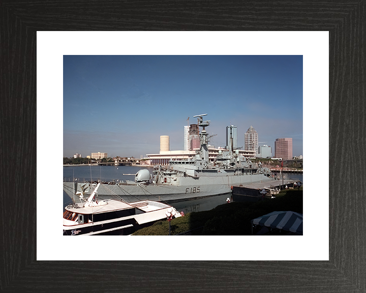 HMS Avenger (F185) Royal Navy Type 21 Frigate Alongside Photo Print Wall Art Decor Posters, Prints, & Visual Artwork Hampshire Prints 10 x 8 Black Frame Yes
