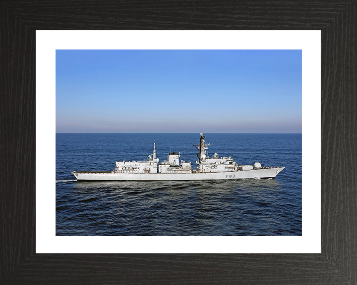 HMS St Albans (F83) Photo Print - At Sea 2017 - Royal Navy Type 23 Frigate Hampshire Prints 10 x 8 Black Frame Yes