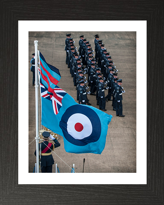 RAF Regiment Marching on Parade Photo Print - Royal Air Force Hampshire Prints 10 x 8 Black Frame Yes