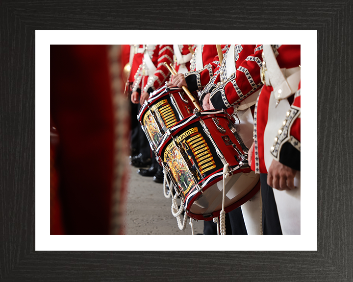 Drummers from The band of the Welsh Guards Photo Print - British Army Hampshire Prints 10 x 8 Black Frame Yes