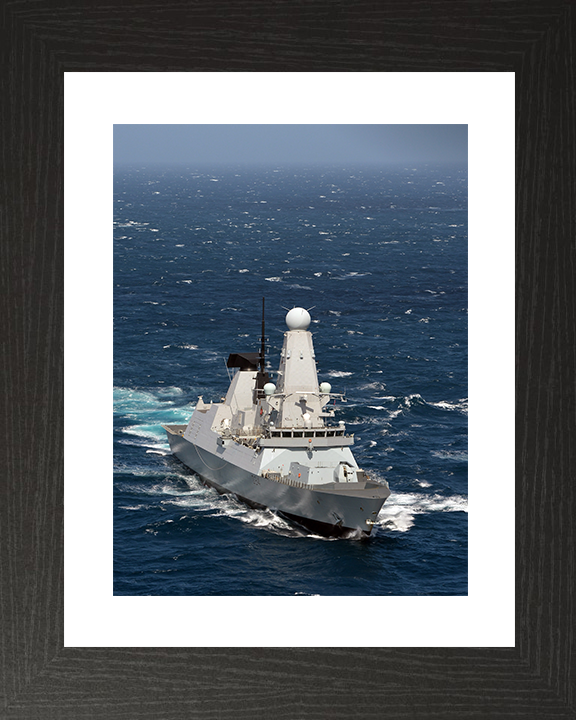 HMS Diamond (D34) Royal Navy Type 45 Destroyer Underway Portrait Photo Print Wall Art Decor Posters, Prints, & Visual Artwork Hampshire Prints 10 x 8 Black Frame Yes