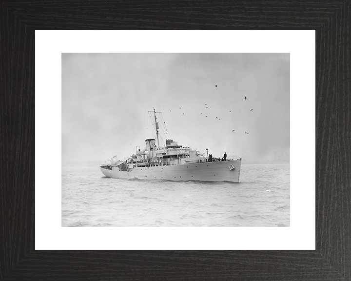 HMS Anchusa (K186) Royal Navy Flower Class Corvette Liverpool 1941 Warship Photo Print Wall Art Decor Posters, Prints, & Visual Artwork Hampshire Prints 10 x 8 Black Frame Yes