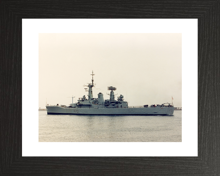 HMS Apollo (F70) Royal Navy Leander Class Frigate Leaving Harbour Photo Print Wall Art Decor Posters, Prints, & Visual Artwork Hampshire Prints 10 x 8 Black Frame Yes