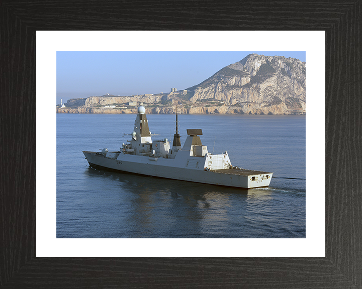 HMS Diamond (D34) Photo Print - Off Gibraltar 2012 - Royal Navy Type 45 Destroyer Posters, Prints, & Visual Artwork Hampshire Prints 10 x 8 Black Frame Yes