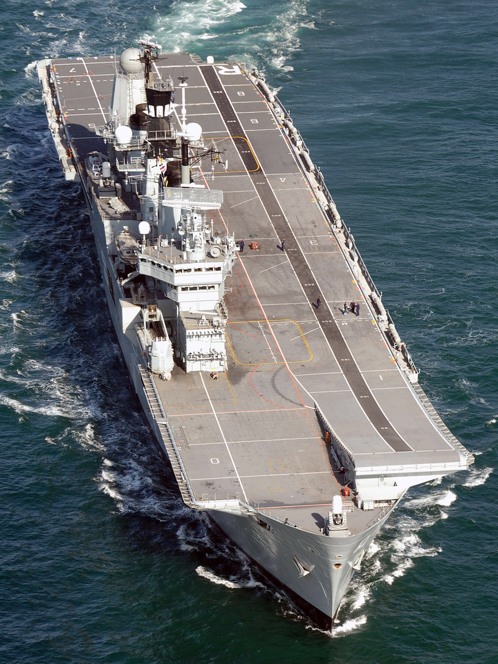 HMS Ark Royal (R07) Royal Navy Invincible Class Aircraft Carrier At Sea From Above Photo Print Wall Art Decor Posters, Prints, & Visual Artwork Hampshire Prints 6 x 4 No Frame No