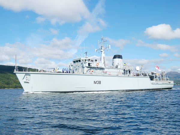 HMS Atherstone M38 Hunt Class Minehunter August 2004 Low Port Side View