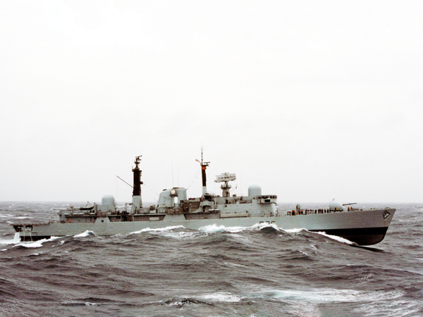 HMS Birmingham D86 Type 42 Destroyer In Heavy Seas
