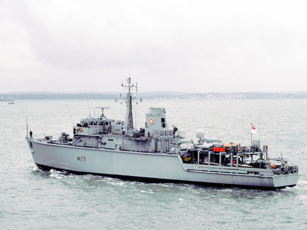 HMS Brecon M29 Hunt Class Mine Warfare Vessel April 1992