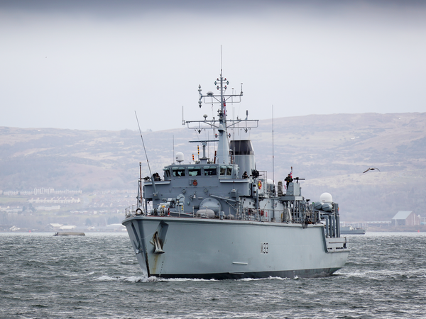 HMS Brocklesby M33 Hunt Class Mine Warfare Vessel 21 March 2018
