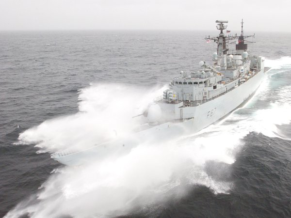 HMS Chatham F87 Type 22 Frigate 4 July 2003 Breaking Waves