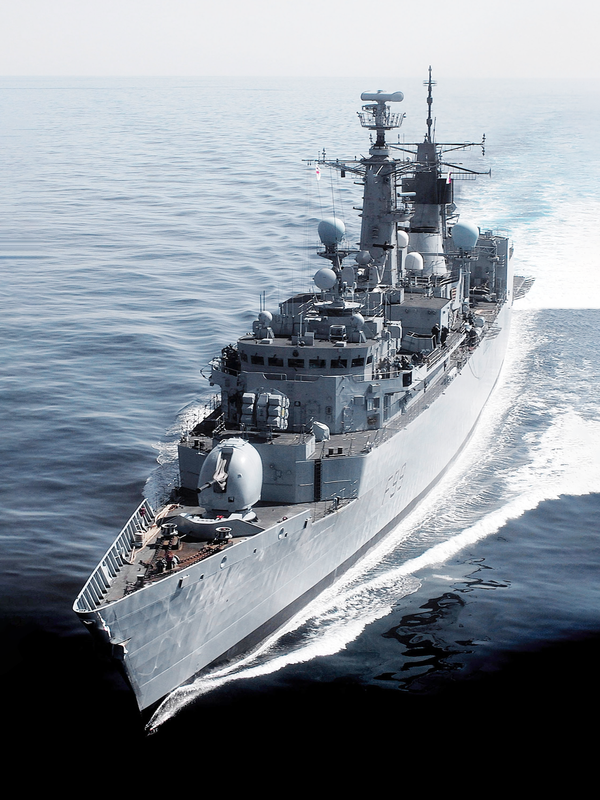 HMS Cornwall F99 Type 22 Frigate Portrait April 2006