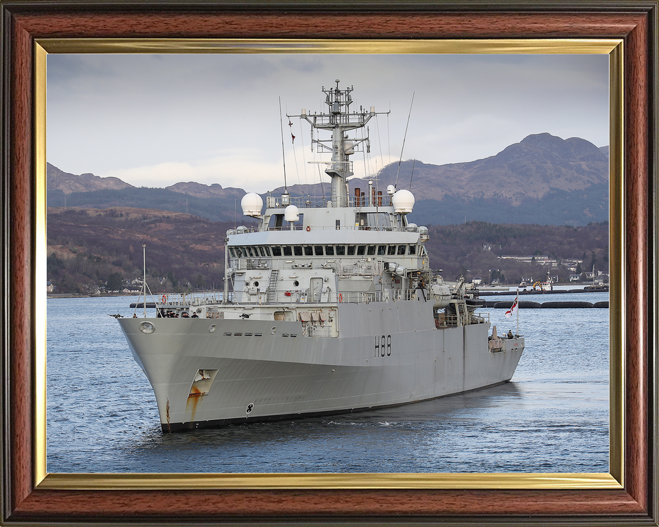HMS Enterprise (H88) Royal Navy Hydrographic Survey Vessel Port Bow View Photo Print Wall Art Decor - Posters, Prints, & Visual Artwork - by Hampshire Prints (image 9 of 9)