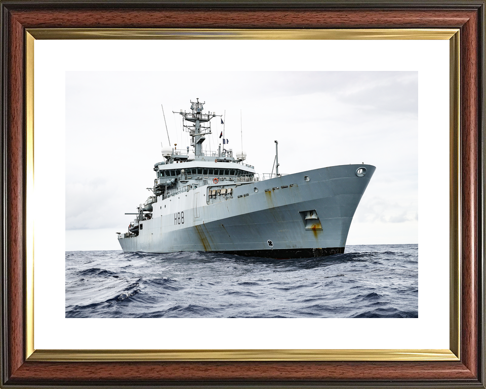 HMS Enterprise (H88) Royal Navy Hydrographic Survey Vessel Low Starboard Bow View Photo Print Wall Art Decor - Posters, Prints, & Visual Artwork - by Hampshire Prints (image 8 of 9)