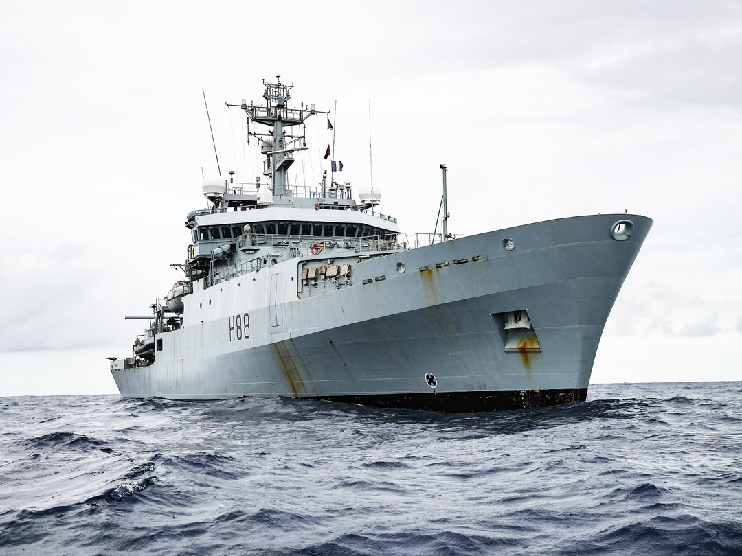 HMS Enterprise (H88) Royal Navy Hydrographic Survey Vessel Low Starboard Bow View Photo Print Wall Art Decor - Posters, Prints, & Visual Artwork - by Hampshire Prints (image 1 of 9)
