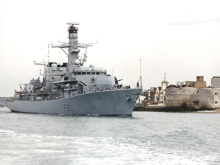 HMS Grafton (F80) Royal Navy Type 23 Frigate Leaving Portsmouth Photo Print Wall Art Decor - Posters, Prints, & Visual Artwork - by Hampshire Prints (image 1 of 9)
