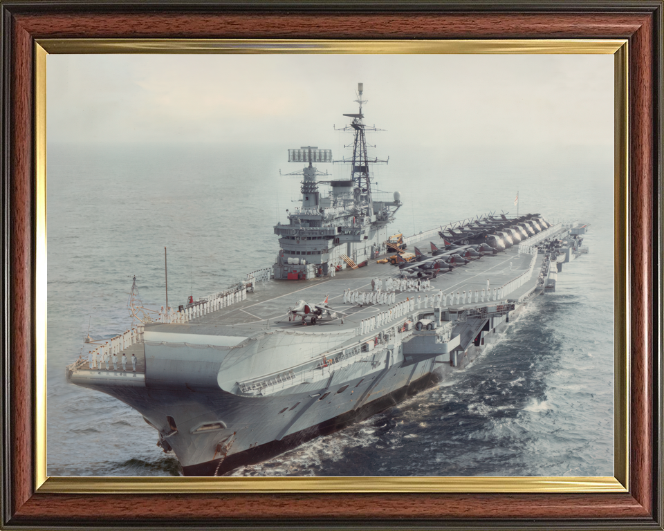 HMS Hermes (R12) Royal Navy Centaur Class Aircraft Carrier Underway Port View Photo Print Wall Art Decor - Posters, Prints, & Visual Artwork - by Hampshire Prints (image 9 of 9)