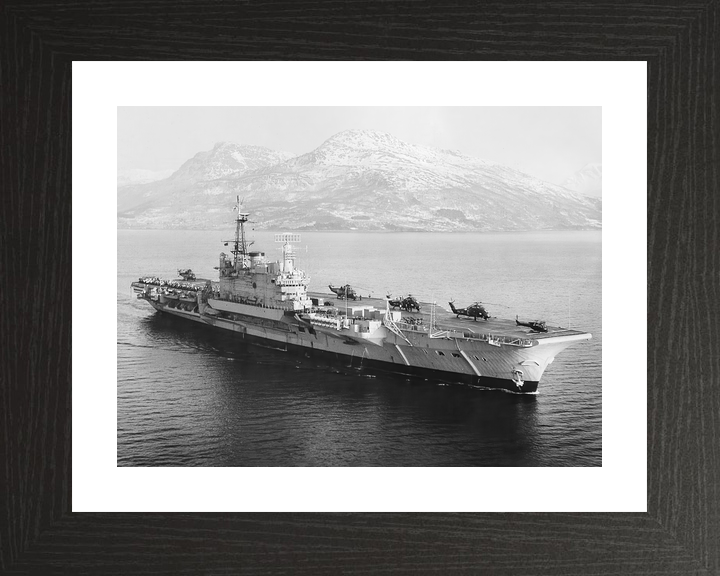 HMS Hermes (R12) Royal Navy Centaur Class Aircraft Carrier Helicopters on Deck Photo Print Wall Art Decor - Posters, Prints, & Visual Artwork - by Hampshire Prints (image 2 of 9)