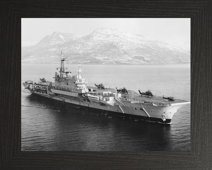 HMS Hermes (R12) Royal Navy Centaur Class Aircraft Carrier Helicopters on Deck Photo Print Wall Art Decor - Posters, Prints, & Visual Artwork - by Hampshire Prints (image 3 of 9)