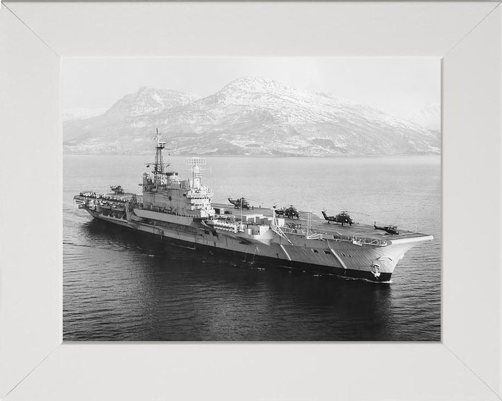 HMS Hermes (R12) Royal Navy Centaur Class Aircraft Carrier Helicopters on Deck Photo Print Wall Art Decor - Posters, Prints, & Visual Artwork - by Hampshire Prints (image 5 of 9)