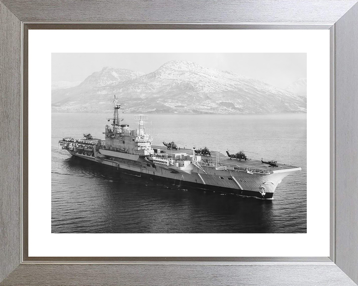 HMS Hermes (R12) Royal Navy Centaur Class Aircraft Carrier Helicopters on Deck Photo Print Wall Art Decor - Posters, Prints, & Visual Artwork - by Hampshire Prints (image 6 of 9)