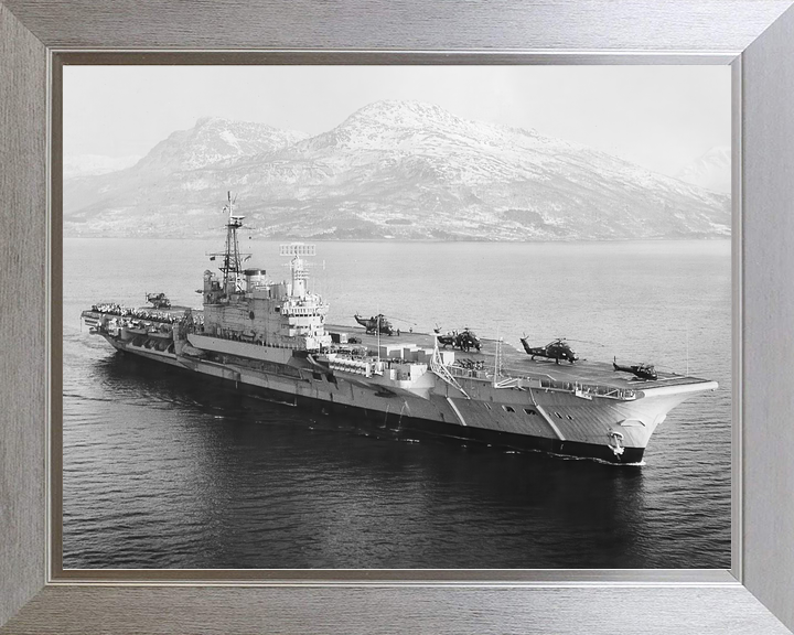 HMS Hermes (R12) Royal Navy Centaur Class Aircraft Carrier Helicopters on Deck Photo Print Wall Art Decor - Posters, Prints, & Visual Artwork - by Hampshire Prints (image 7 of 9)