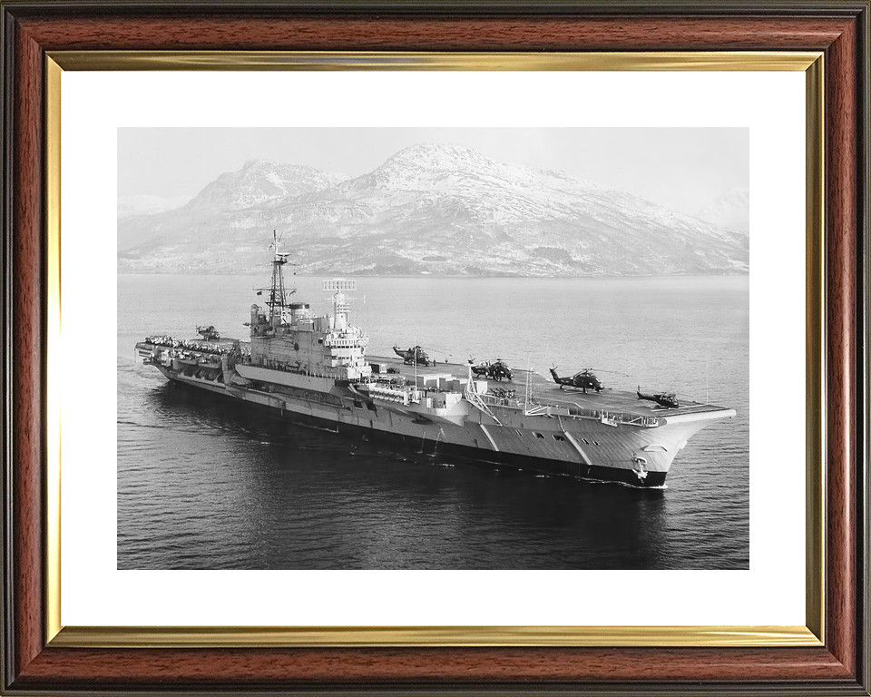 HMS Hermes (R12) Royal Navy Centaur Class Aircraft Carrier Helicopters on Deck Photo Print Wall Art Decor - Posters, Prints, & Visual Artwork - by Hampshire Prints (image 8 of 9)