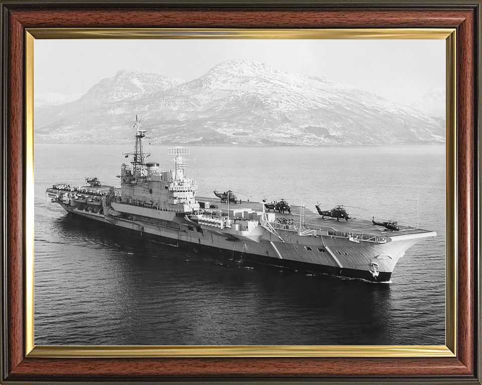 HMS Hermes (R12) Royal Navy Centaur Class Aircraft Carrier Helicopters on Deck Photo Print Wall Art Decor - Posters, Prints, & Visual Artwork - by Hampshire Prints (image 9 of 9)