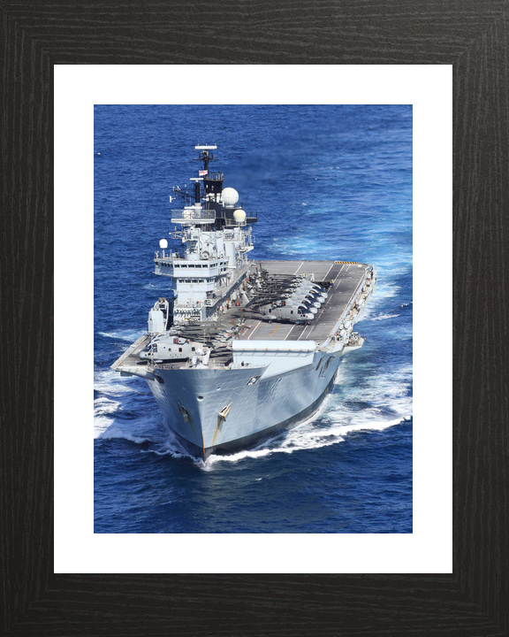 HMS Illustrious (R06) Royal Navy Invincible Class Aircraft Carrier High Bow View Photo Print Wall Art Decor - Posters, Prints, & Visual Artwork - by Hampshire Prints (image 2 of 9)